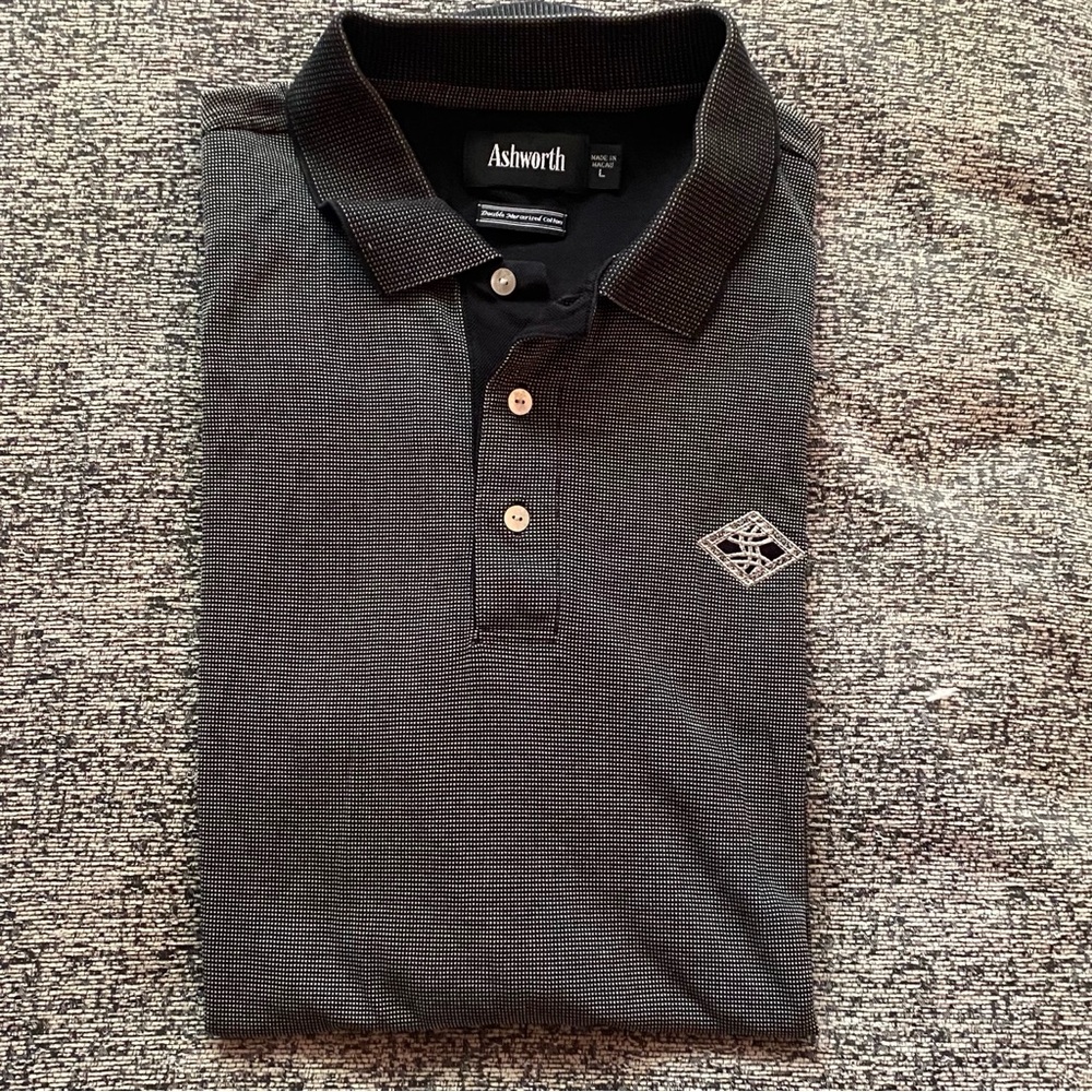 Ashworth Black and Gray Golf Polo Men’s Large